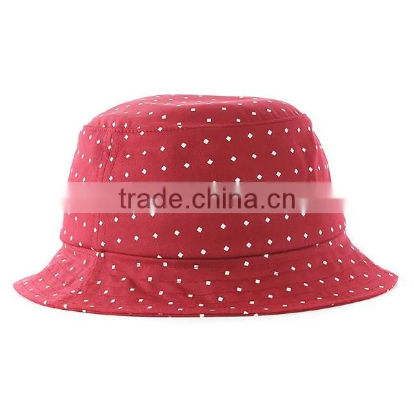 High quality fashion fishing folding cool cheap red cotton blank bucket hat