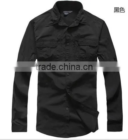 Coolmax Mens long sleeve quick dry outdoor fishing shirts UV-protection shirts