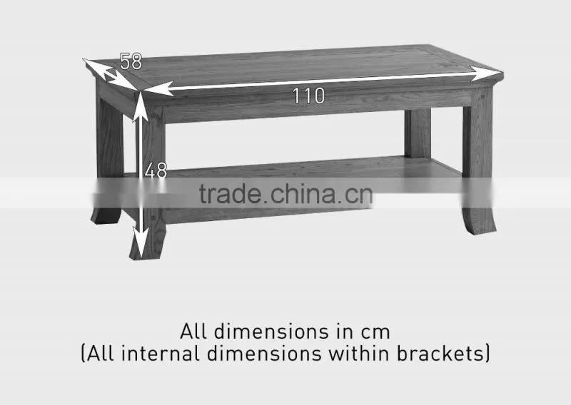 rustic oak wood Coffee Table with 4 Drawers with good design and 100% solid oak wood furniture