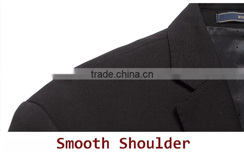 China Supplier Men Slim Fit Classic 2-Button Black Formal Coat Pant Suit