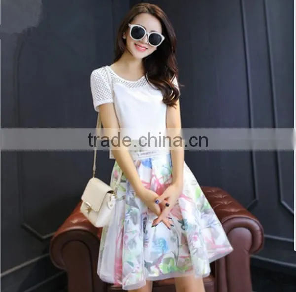 Korea Style Organza Temperament Fairy Flower Dress For Women