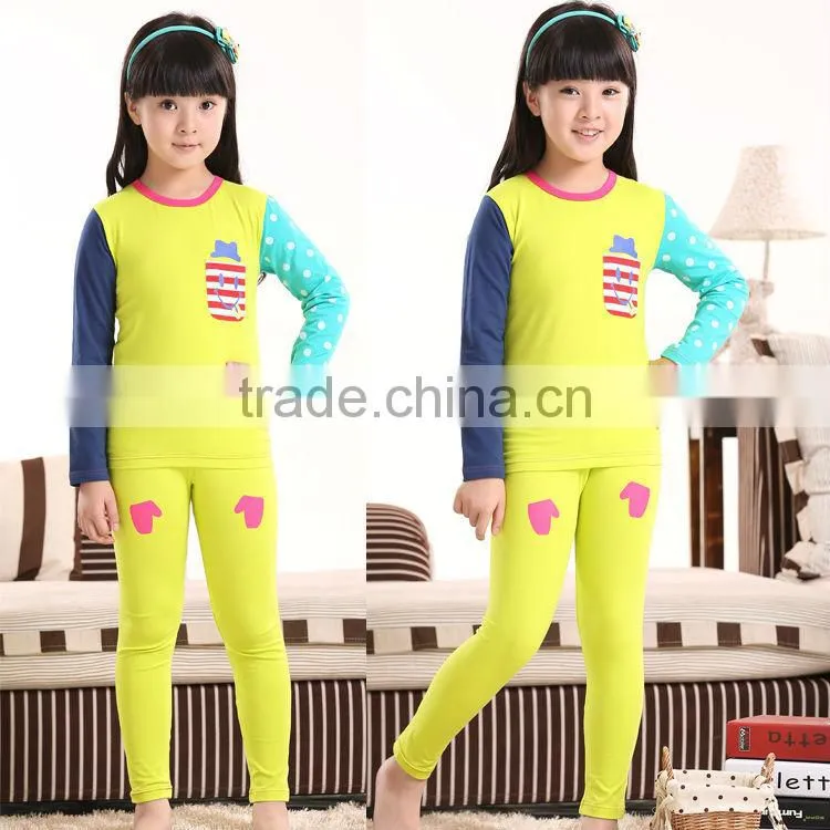 2015 Hot sale n cotton lovely pretty girls pajamas for girls