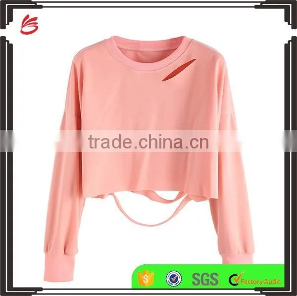 Latest Design Casual Women Grey Flower Print Raglan Sleeve Dip Hem Sweater Design For Women