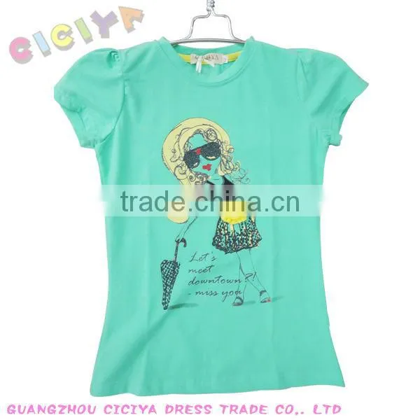 Wholesale new summer top fashion printing designs teen girl t shirt