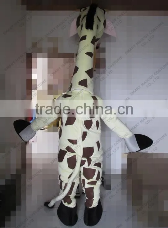 SM428 life size walking soft plush giraffe mascot with clear visual long neck cartoon Melman giraffe mascot