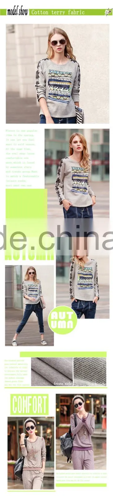 2015 fashion french terry fabric