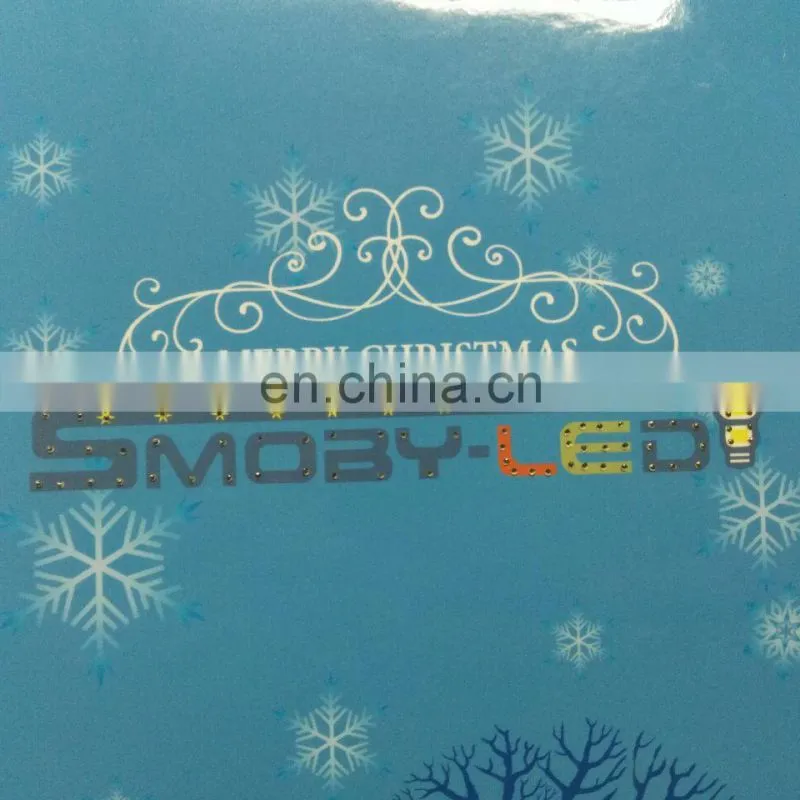 Wholesale handmade custom musical bulk Christmas greeting card with led light