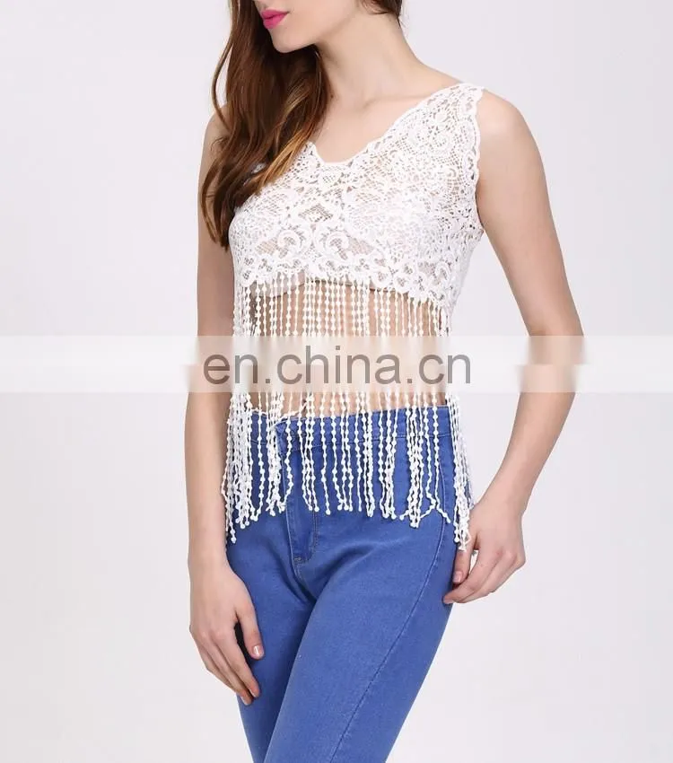 Latest Women Fashion Tank Top Sexy Lace Crop Top