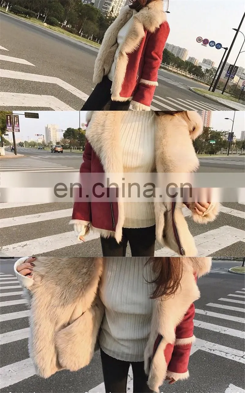 Winter Wholesale Custom Long Sleeve Real Sheep Fur Pure Leather Jacket
