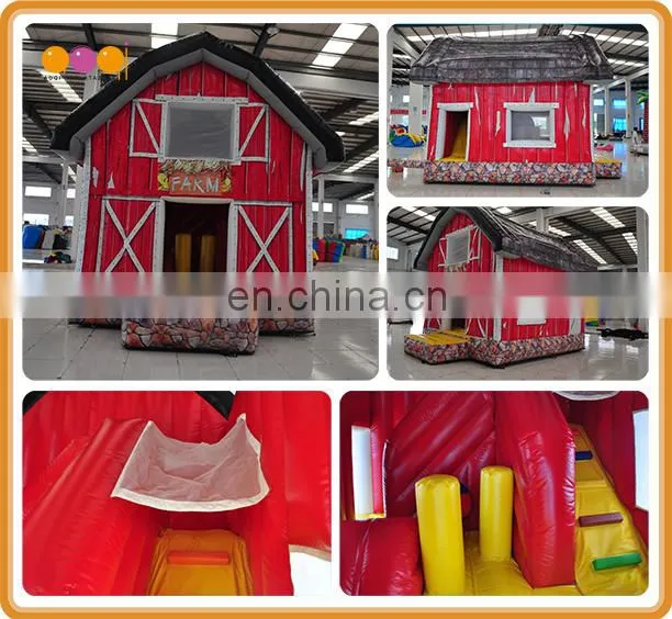 China supplier jumping bouncer inflatable farm house for kids