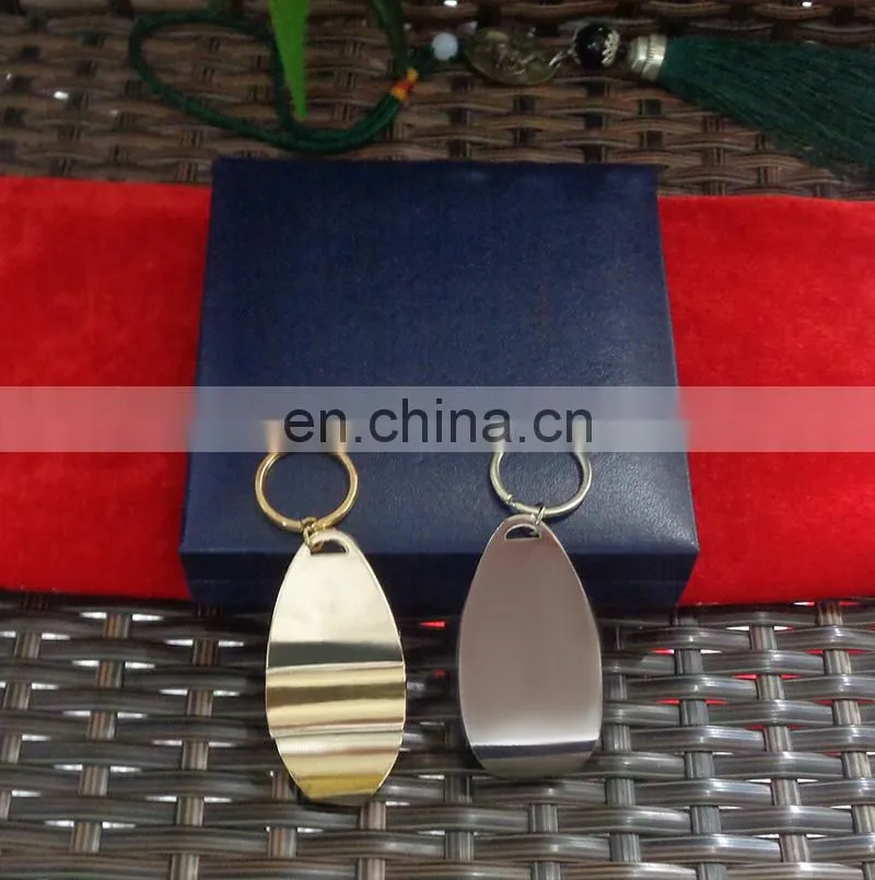 blank sublimation silver & gold bottle opener keychain with box gifts