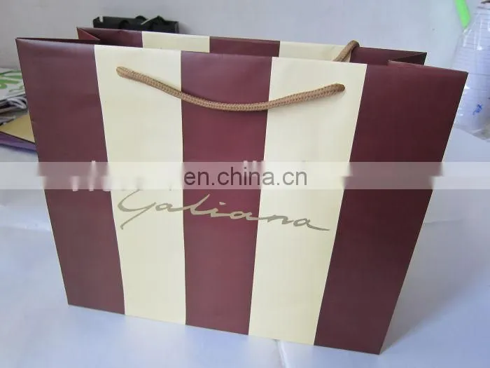 Cheap glossy white shopping paper bag