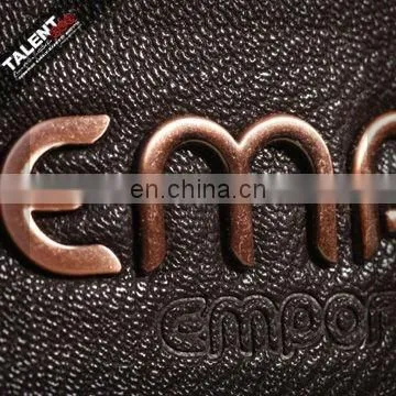 customized brass plating metal synthetic leather label patch for jeans