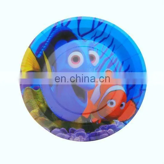 Popular disposable food grade paper birthday party supplies plates