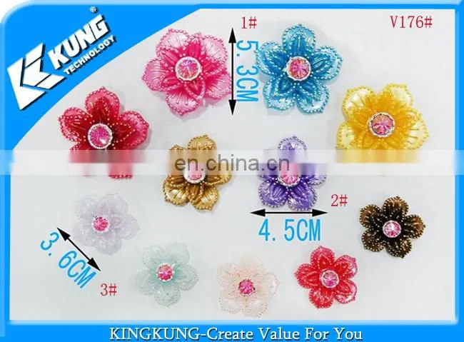 Fancy quality and fashion style decorative design of Ladies pvc shoe flower
