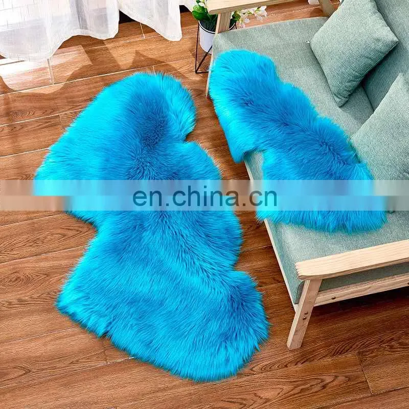 Wholesale different shapes colors fur rugs faux carpet