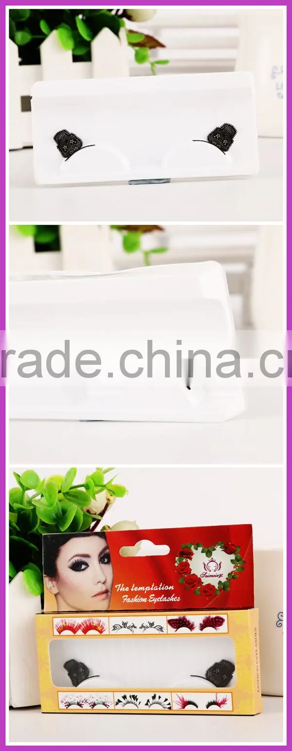 nice decorate crazy hand made black false paper-cut eyelash