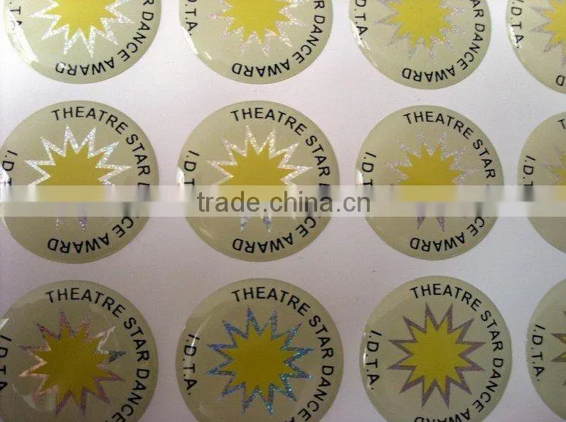 Custom printing strong self adhesive epoxy resin dome epoxy stickers