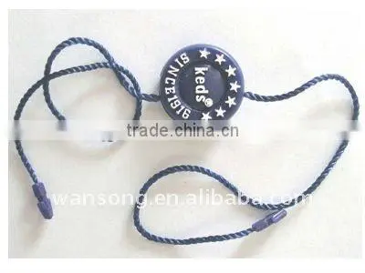 Alibaba china factory price plastic garment string seal tags with your own logo