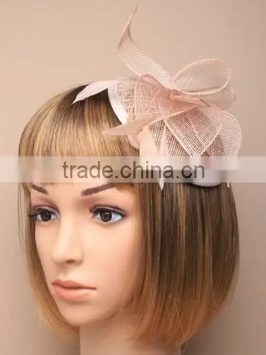 New Design Red Sinamay Base Fascinator Hat For Wedding Party