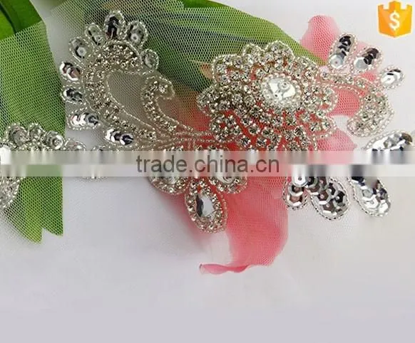 Elegant Rhinestone Applique Patch with Crystal Stones