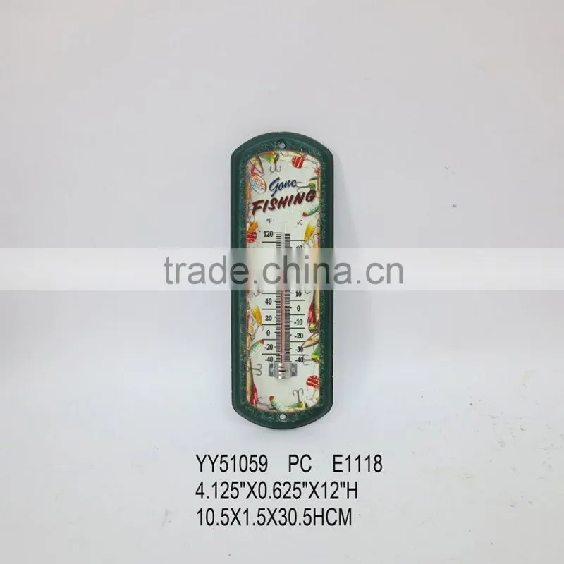 Beer design metal thermometer for wall, cheap tin thermomether