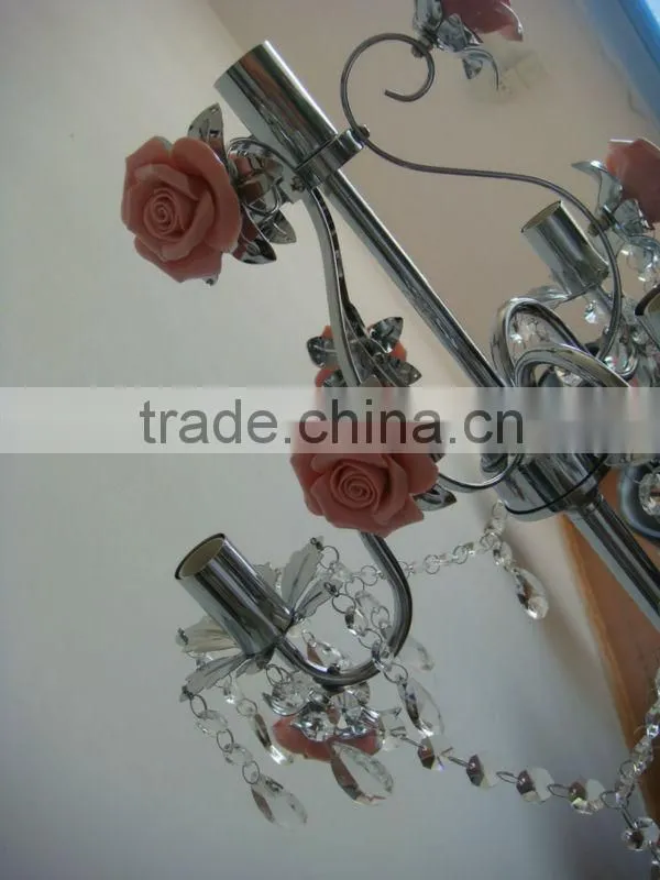 Crystal chandelier modern crystal floor standing light ceramic flower floor lamp