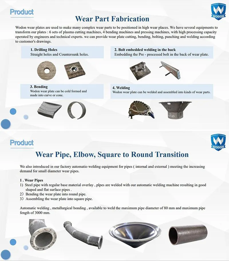 chrome carbide cladding chromium plate Scrolled abrasion elbow and pipe