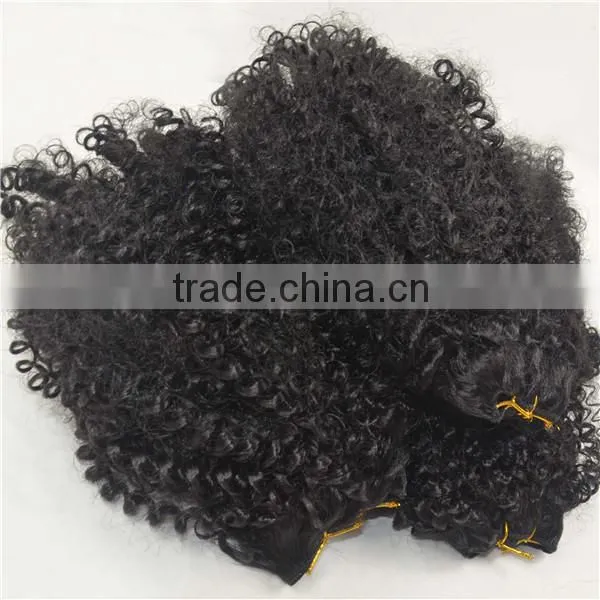 Mongolian hair Natural afro style hair extension afro kinky human hair can dye