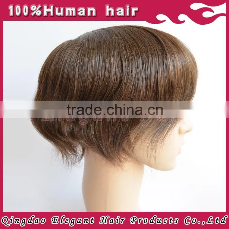 Qingdao factory bleached knots 100% human hair swiss lace toupee