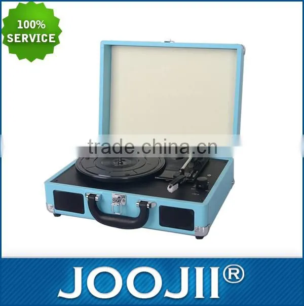 Built-in rechargeable Lithium battery 2000mAh 3 speeds Turntable