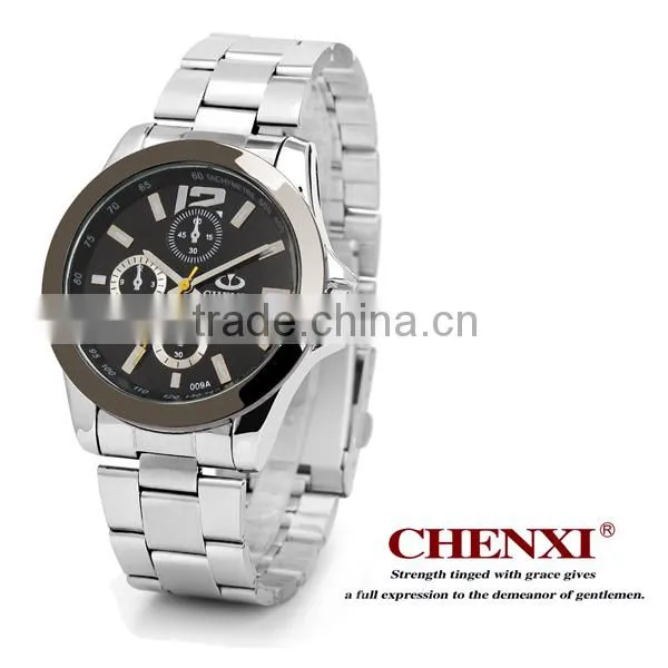 Most Popular Trendy Style Stainless Steel Case Back Watch Large Wrist OEM Black Silver Quartz Custom Watch Man