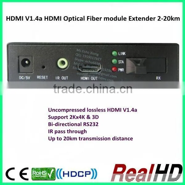 2016 Best Selling Uncompressed lossless 20km HDMI Fiber Optical Extender Cable