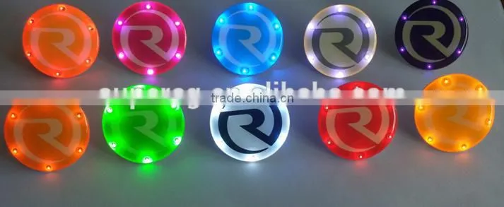 PC borad logo epoxy front switch Flahing LED brooch badges