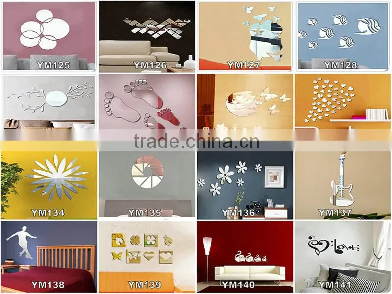 ALFOREVER football adhesive decor wall mirror sticker, acrylic mirror sticker,mirror sticker