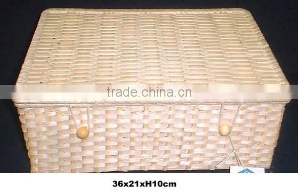 rectangular bamboo box with lid