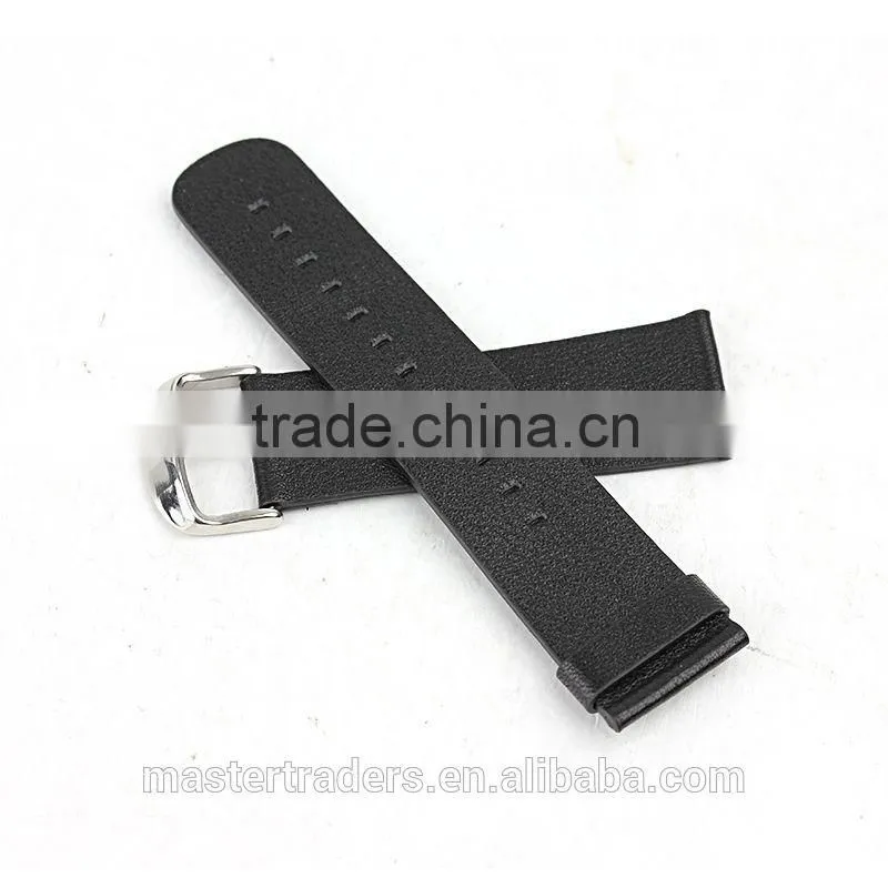 Cheap Black Genuine Leather Litchi Grain Watch Band Wrist Strap Bracelet For 38MM Apple Watch MT-3589