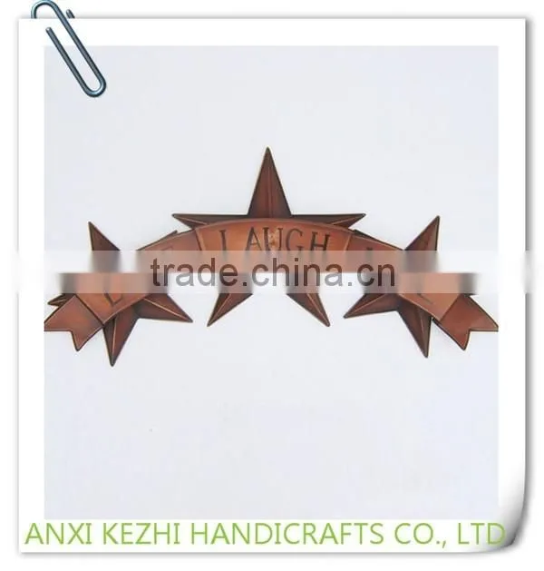 LC-78043 wholesale home decorative iron metal classical 3 star home art decor