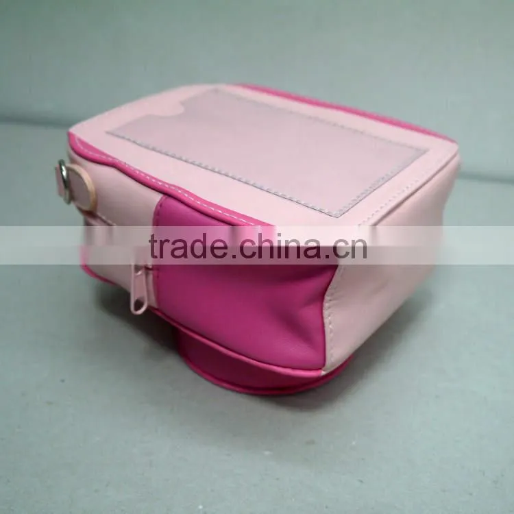2016 New fashion custom designer durable pu leather waterproof camera bag Promotion camera bag with customized design