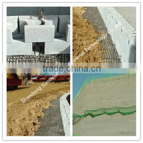 unaixial polyester geogrid retaining wall with CE SGS certification