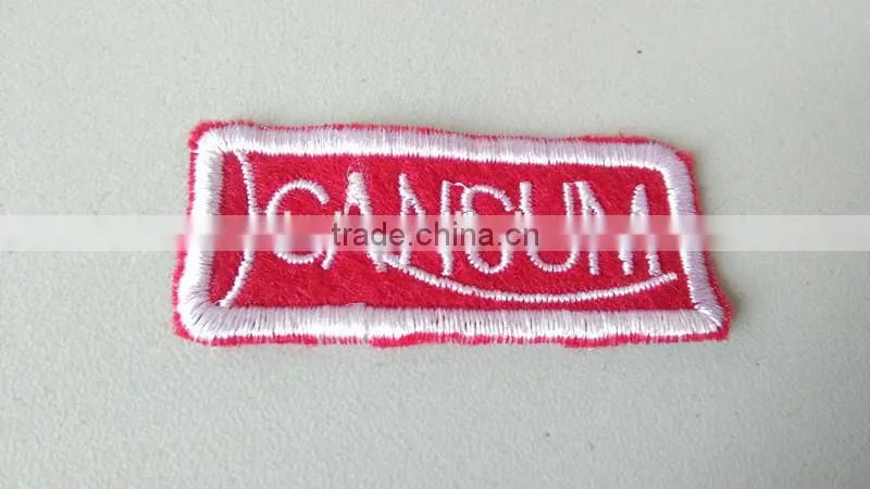 Custom over lock border polyester embroidery patch with factory price