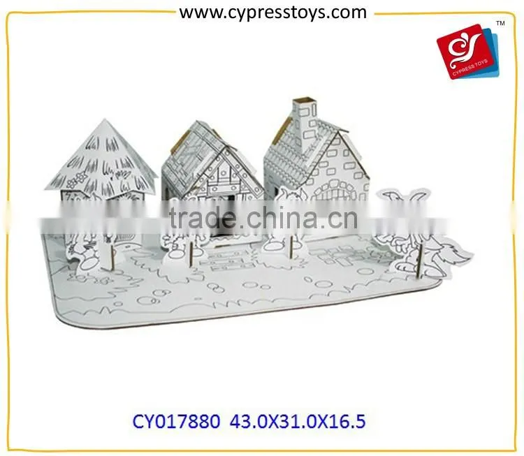 Novelty Child Diy 3D Puzzle Paper House Education Toy For Kids