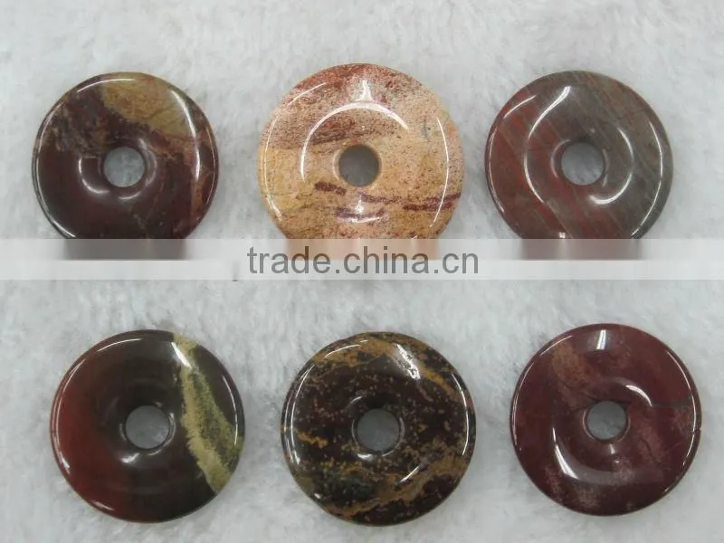 Wholesale yellow Tigereyes donut gemstone for decoration