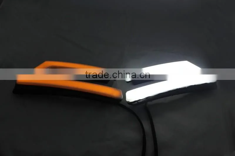 New LED Daytime Running Light for Fords Focuss 2011-2014 Fog Light with Amber Turn Signal DRL