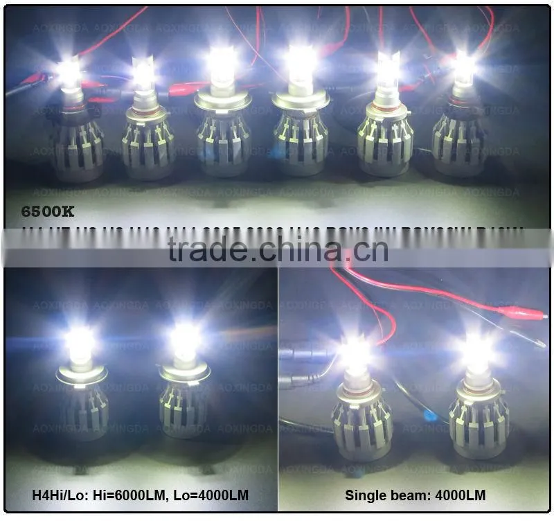 12V 24V 4000LM H4 H7 H8 H9 H10 H11 H16 9005 9006 all in one LED headlight