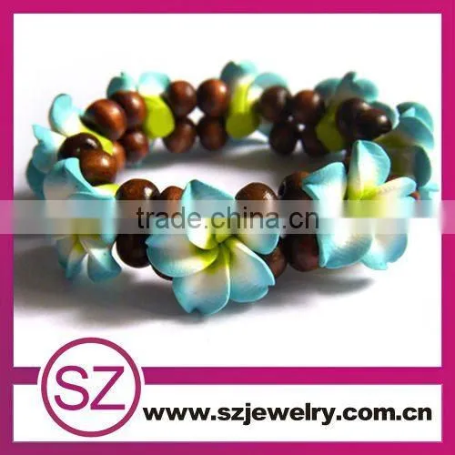 Popular polymer clay tear drop flower pattern dangle earring
