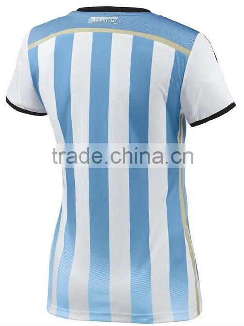 custom made strip soft fabric dry fit football t-shirt for ladies