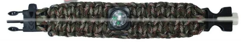 2016 christmas gifts suvival paracord bracelet flint whistle buckle