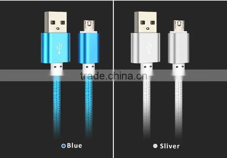 tow double sided mini usb cable charger cable for iphone and samsung