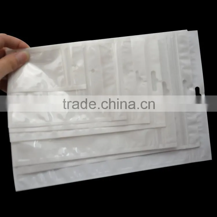 various size accept custom printing lamination header bag with zipper top wholesale